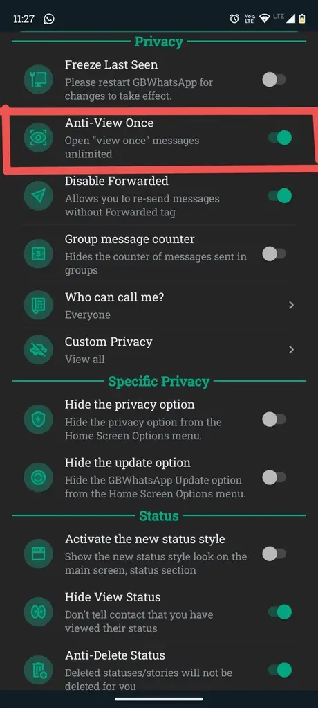 GB WhatsApp screen 6